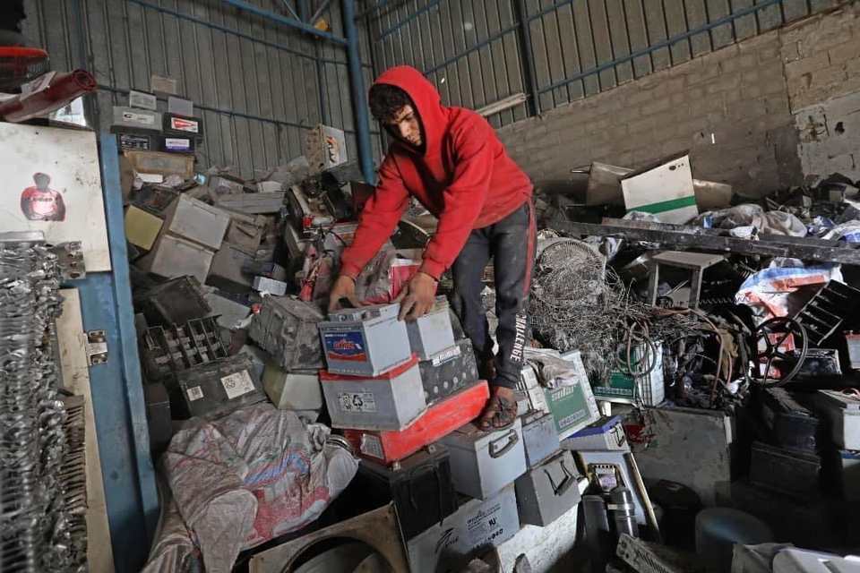 Battery collection has turned into a major source of income for many Gazans because of Israel's crushing blockade and 50 percent unemployment.