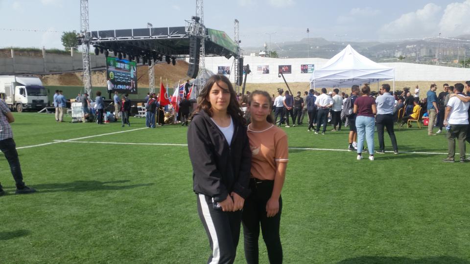 Dilan Oran, 16, and Sibel Kayar, 14, both students from Sirnak Sports High School, enjoyed being part of the Cudi Cup.  They are from the Uludere district of Sirnak.