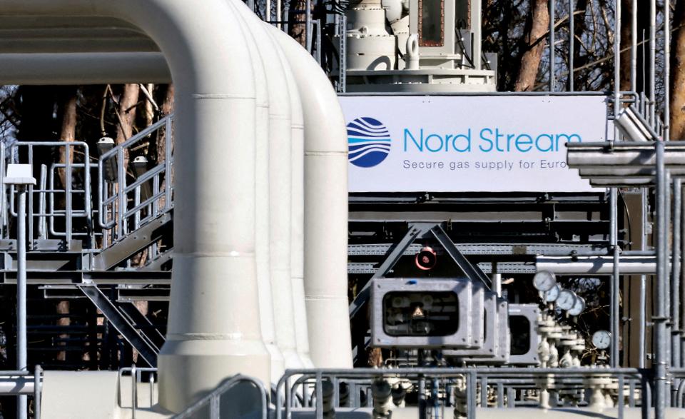 Pipes at landfall facilities of the 'Nord Stream 1' gas pipeline in Lubmin, Germany.