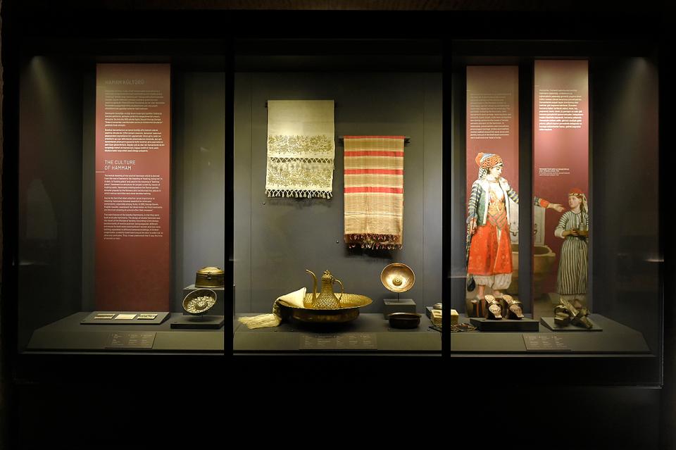 Accoutrements for women’s hammam sessions. While men had coffee houses, women socialised in hammams, public Turkish baths that were especially popular during the Ottoman era.