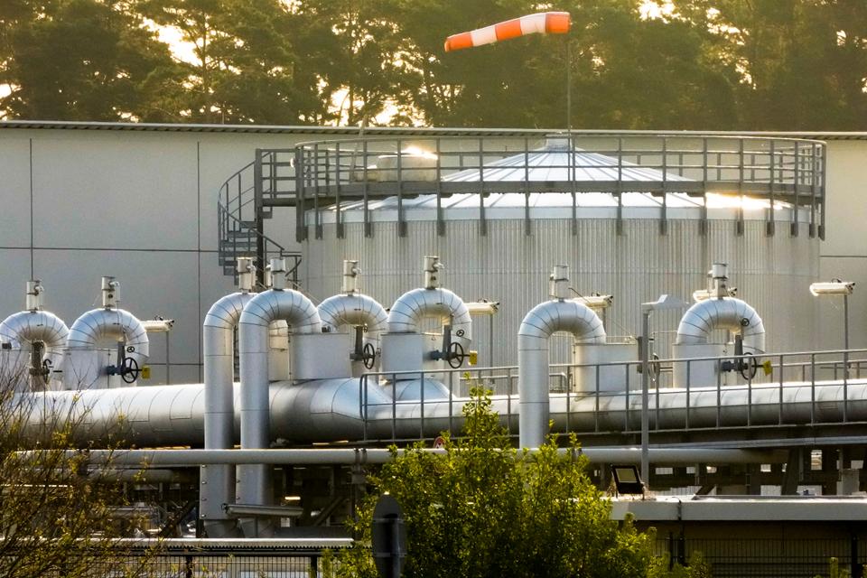 Morning light falls on the landfall facility of the Nord Stream 1 Baltic Sea pipeline and the transfer station of the OPAL gas pipeline, the Baltic Sea Pipeline Link, in Lubmin, Germany, July 21, 2022.