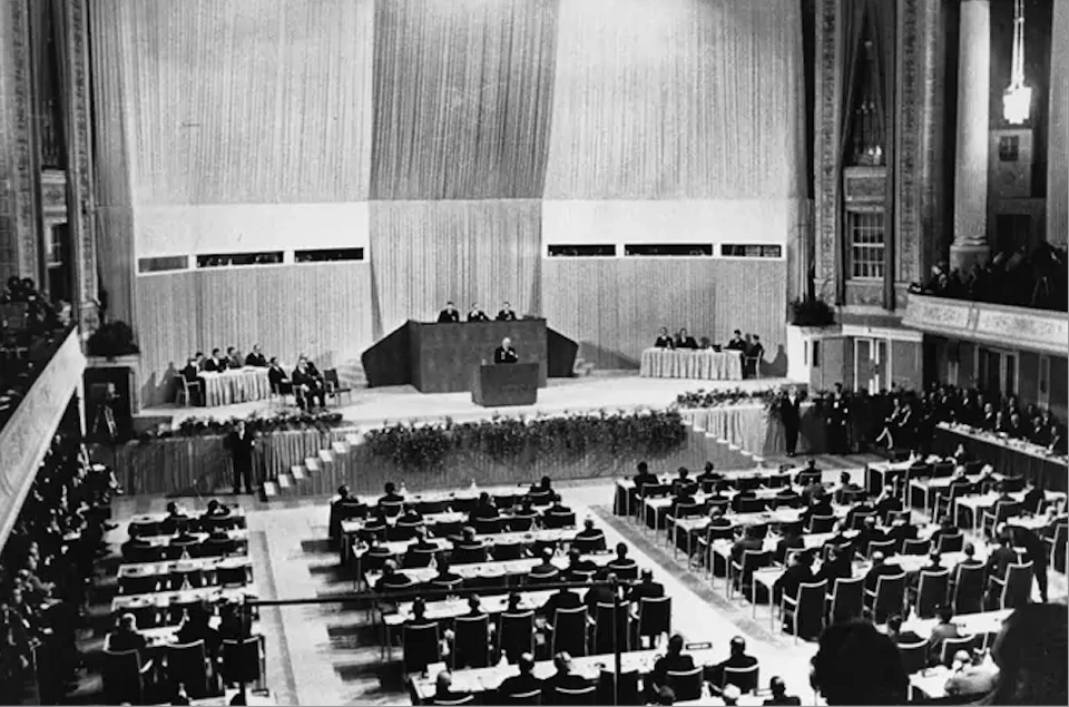 The opening session of the International Atomic Energy Agency’s General Conference in Vienna on October 1, 1957.