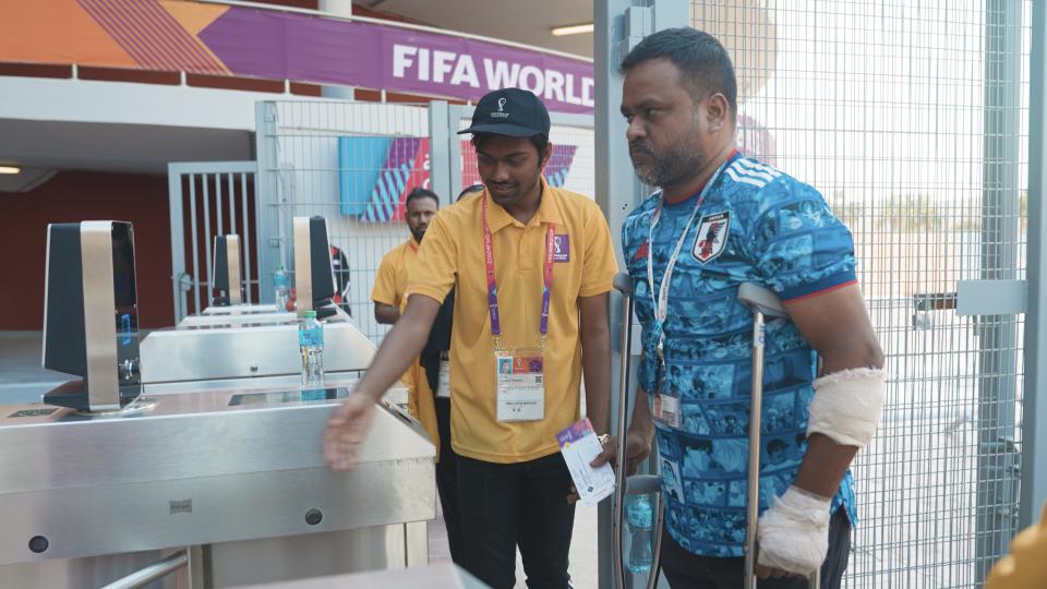 Hussein watched the Japan-Germany clash at the Khalifa International Stadium and he supported the Asian country.