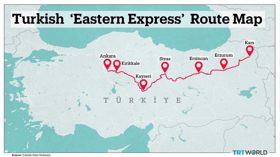 The Eastern Express passes through five different Anatolian provinces.