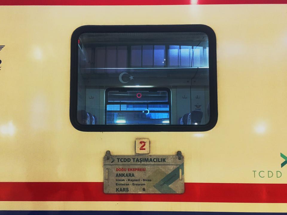 The sign of the Eastern Express, which travels from Ankara to Kars, is seen in the capital Ankara.