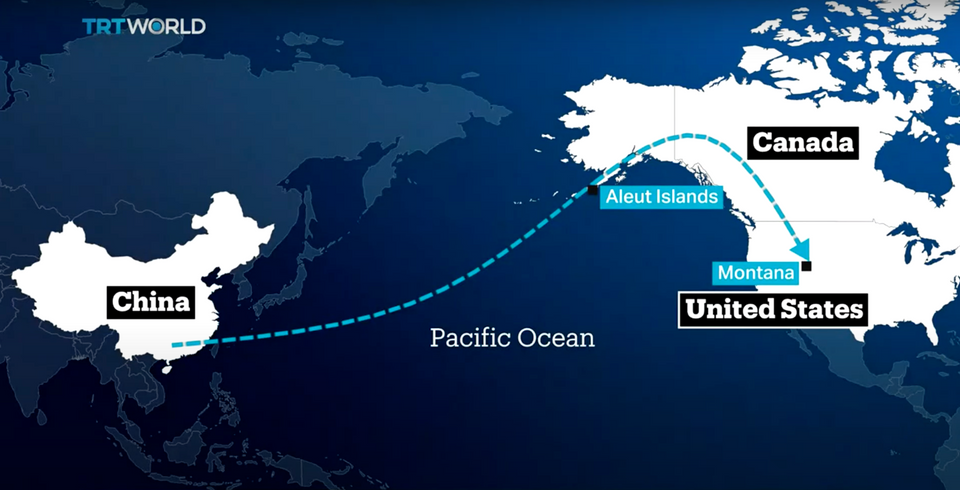 China's balloon first entered US airspace in Alaska on January 28 before moving into Canadian airspace on January 30. It re-entered US airspace over northern Idaho on January 31.