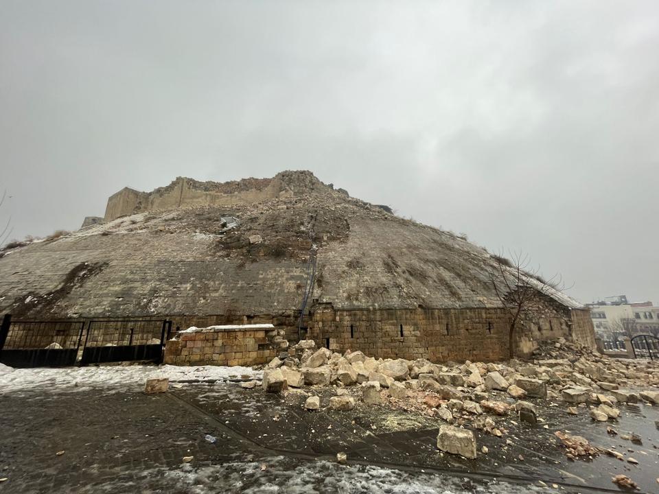 The historic Gaziantep Castle built during the Roman Empire was also severely damaged after the 7.7 magnitude earthquake that hit the southeastern provinces of Turkiye on Monday.