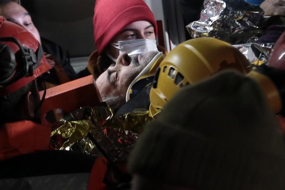 Huseyin Berber was rescued from rubble of a collapsed building in Antakya district of Hatay, where half the buildings were either destroyed or heavily damaged.