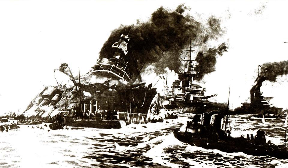 Britain’s HMS Irresistible and HMS Ocean and France’s Bouvet were sunk by mines laid by Ottoman vessel Nusret before they passed the strait.