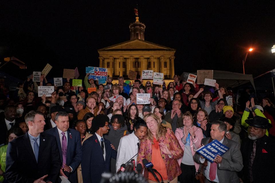 Thousands of people flocked to the Capitol to support Jones, Pearson and Johnson on Thursday, cheering and chanting outside the House chamber loudly enough to drown out the proceedings.