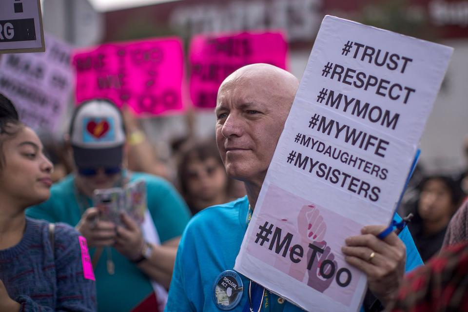 Sexual abuse survivors protest in #MeToo march in Los Angeles