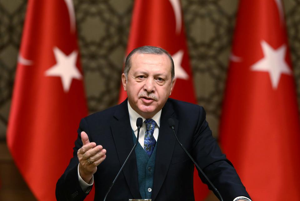 Turkish President Recep Tayyip Erdogan speaks during a ceremony in Ankara, Turkey, December 21, 2017.