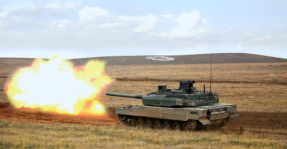 Turkiye's first main battle tank, seen on an undisclosed firing range.