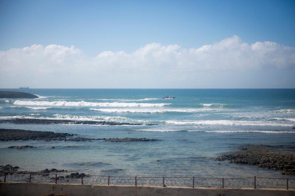 View of the ocean from the protected outdoor area of Mogadishu Airport on May 01, 2017 in Mogadishu, Somalia.