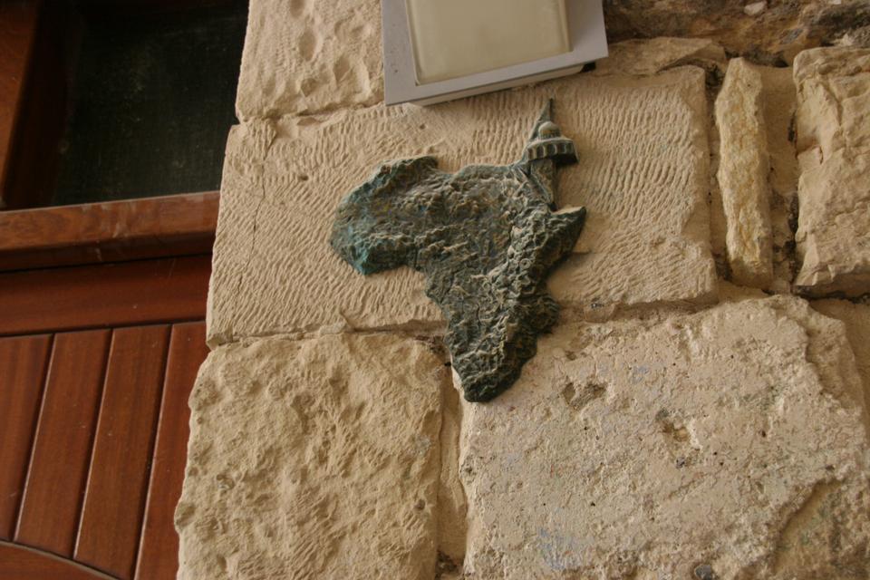 The map of Africa attached with the Dome of the Rock in the African compound in Jerusalem.