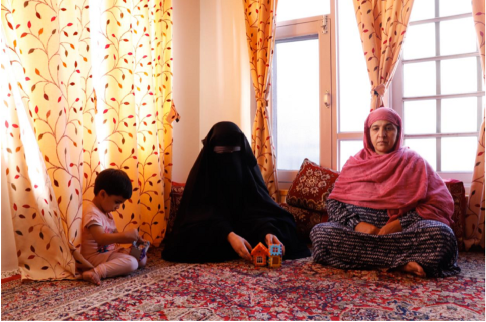 Areeba, Sabina and Aasif’s mother, Hajira Banu, at their residence in Srinagar, the summer capital of India-administered Kashmir.